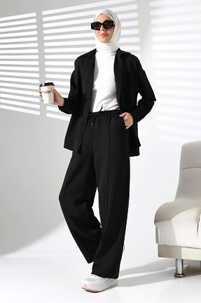 ست بالاتنه و پائین تنه مشکی زنانه بافتنی MCZ GİYİM - کد 874964900