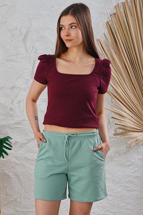 شلوارک و برمودا سبز زنانه رگولار Avones - کد 874963108