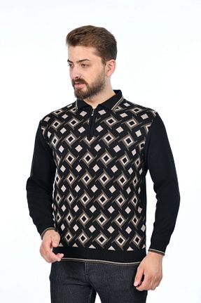 پلیور مشکی مردانه ساده Kamalı - کد 751502860