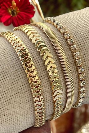 دستبند استیل (فولاد) طلائی زنانه استیل (فولاد) LOWEN AKSESUAR - کد 810681789