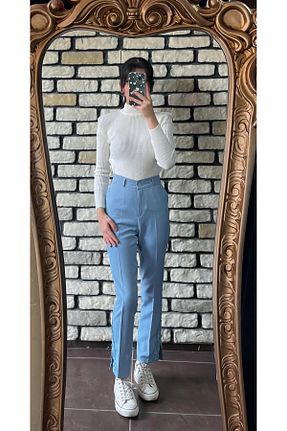 شلوار پارچه ای آبی زنانه بلند Mintaş - کد 874988908
