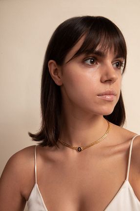گردنبند نقره طلائی زنانه 925 عیار Luna Merdin - کد 135495373