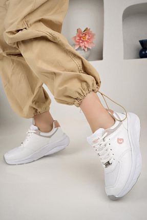 کفش اسنیکر صورتی زنانه بند دار Evojean - کد 874990403