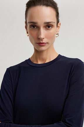 لباس حجاب سرمه ای زنانه اورسایز Touche Prive - کد 810443219
