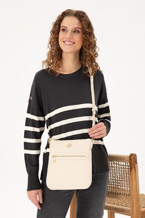 کیف دوشی بژ زنانه چرم مصنوعی U.S. Polo Assn. - کد 875014594