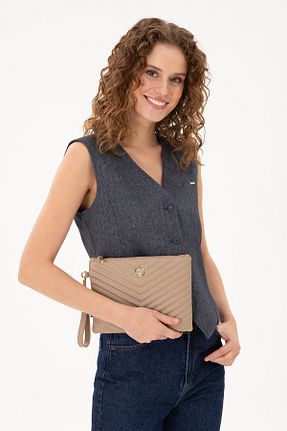 کیف دوشی قهوه ای زنانه چرم مصنوعی U.S. Polo Assn. - کد 875034472