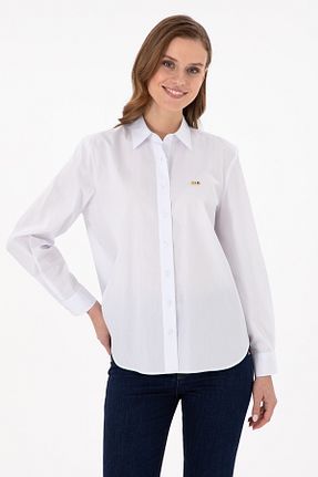 پیراهن سفید زنانه یقه کلاسیک U.S. Polo Assn. - کد 875004075