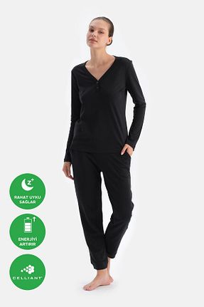 ست لباس راحتی مشکی زنانه ساده Dagi - کد 875089722