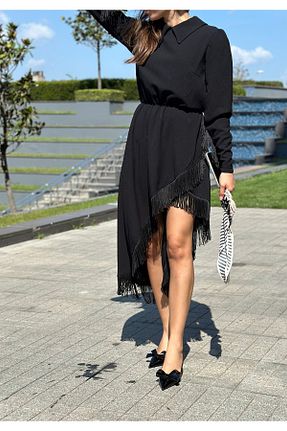 لباس مشکی زنانه بافتنی Kuhu Moda - کد 875127040