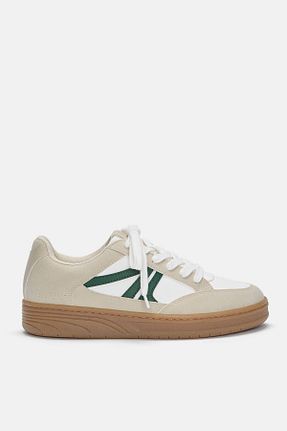 کفش اسنیکر سفید زنانه بند دار Pull & Bear - کد 875071484