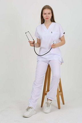 ست بالاتنه و پائین تنه سفید زنانه بافتنی Nevsa - کد 875140567