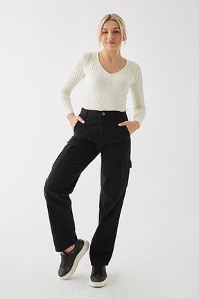 شلوار مشکی زنانه پارچه Fashion Friends - کد 765270549