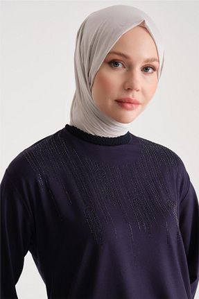 بلوز سرمه ای زنانه ساده Armine - کد 809401580