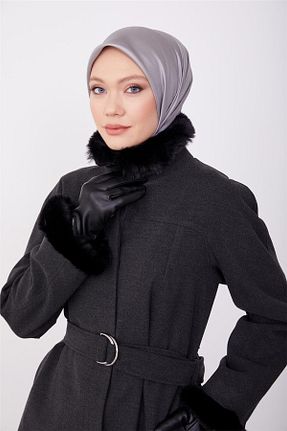 پالتو پشمی حجاب طوسی زنانه Relaxed Armine - کد 790577196
