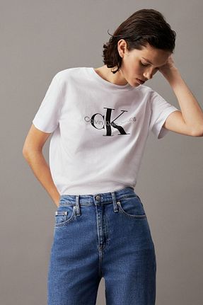 تیشرت سفید زنانه رگولار Calvin Klein - کد 285999568
