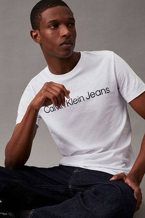 تیشرت سفید مردانه رگولار Calvin Klein - کد 716519651