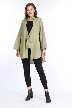 کافتان و کیمونو حجاب خاکی زنانه %100 پنبه Tight Lady - کد 854907348