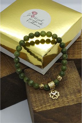 دستبند استیل (فولاد) سبز زنانه سنگ Ernesis - کد 875237267
