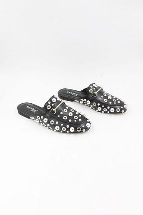 دمپائی مشکی زنانه چرم مصنوعی ENDİCAN - کد 875235887