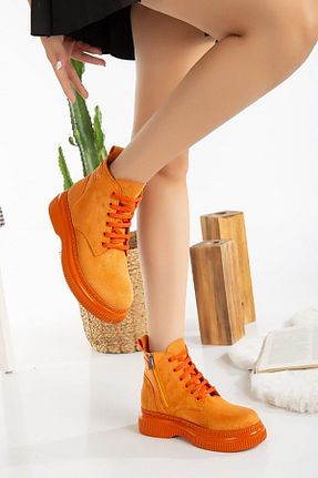 بوت / نیم بوت نارنجی زنانه جیر Mida Shoes - کد 875240760
