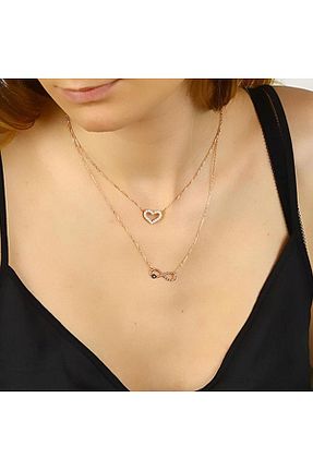 گردنبند نقره صورتی زنانه 925 عیار Kuyumcudukkani - کد 804783485