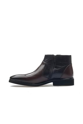 بوت / نیم بوت قهوه ای مردانه چرم خالص Pierre Cardin - کد 875247245