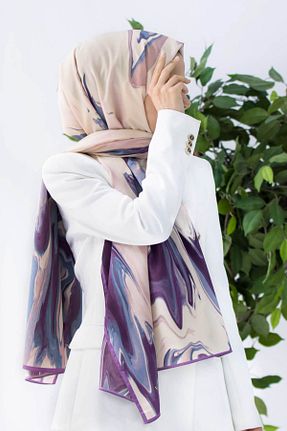 شال بنفش زنانه Medine İpeği Vissona - کد 875270316
