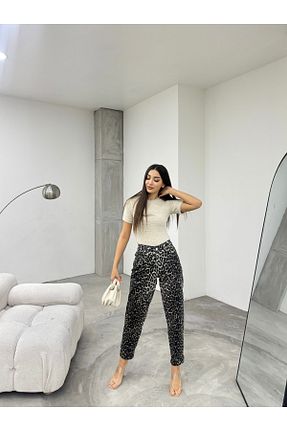 شلوار طوسی زنانه بافتنی BİKELİFE - کد 868055008