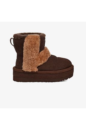 بوت / نیم بوت قهوه ای زنانه پاشنه تخت UGG - کد 940523211