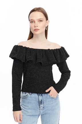 بلوز مشکی زنانه ساده Maison La Femme - کد 875582567