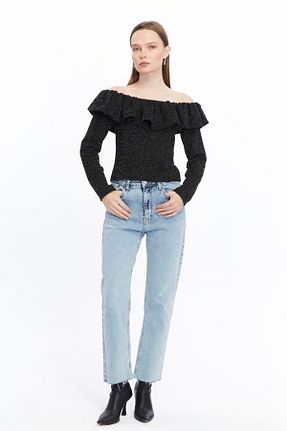 بلوز مشکی زنانه ساده Maison La Femme - کد 875582567