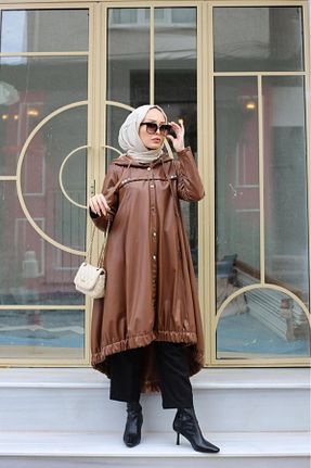 کلاه و ابایا قهوه ای زنانه پنبه ای Pieef - کد 875643652