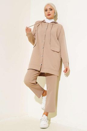 ست گرمکن حجاب بژ زنانه رگولار modasindoma - کد 875653221