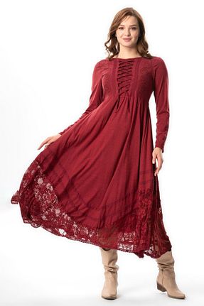 لباس زرشکی زنانه بافتنی Eliş Şile Bezi - کد 875646404