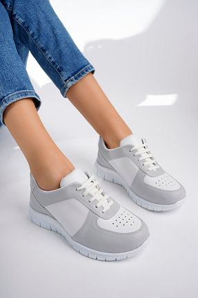کفش اسنیکر طوسی زنانه بند دار DRMOON - کد 875636077