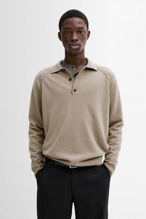 پلیور بژ مردانه ساده Massimo Dutti - کد 875656057