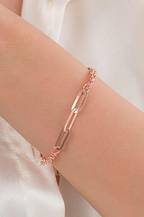دستبند نقره صورتی زنانه 925 عیار Tmt Silver - کد 875637876
