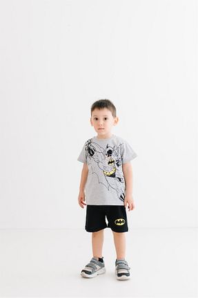 ست بالاتنه و پائین تنه طوسی بچه گانه بافتنی Batman - کد 83225904