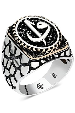 انگشتر نقره طوسی مردانه 925 عیار OTTOTESBİH - کد 875960029