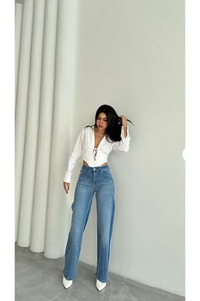 شلوار آبی زنانه پنبه ای Blue Hill Jeans - کد 875665318