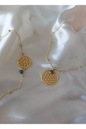 گردنبند جواهر زرد زنانه فلزی mehbek - کد 875664447