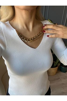 پلیور رنگی زنانه ساده SEVA TEKSTİL - کد 875675901