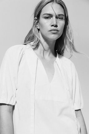 بلوز سفید زنانه ساده H&M - کد 875702787