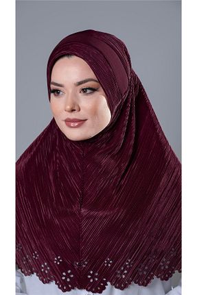 روسری زرشکی ساده HÜRREM BONE - کد 772200105