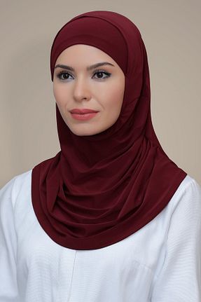 روسری زرشکی ساده HÜRREM BONE - کد 208525192