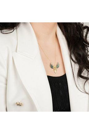 گردنبند نقره سبز زنانه 925 عیار Kayra Mücevher - کد 875704869