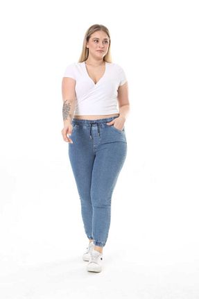شلوار آبی زنانه پارچه ASSO - کد 875708502