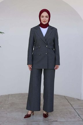 ست بالاتنه و پائین تنه طوسی زنانه بافتنی Armine TREND - کد 871393299