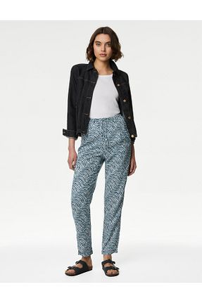 شلوار آبی زنانه LyocelلیترKarışımlı Marks & Spencer - کد 843796334