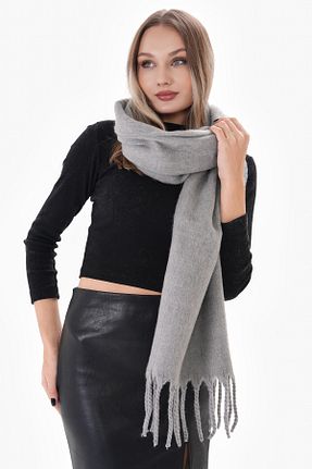 شال گردن طوسی زنانه نخ Ritagarcia - کد 875715195